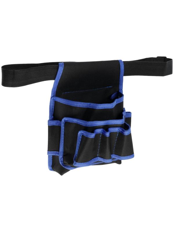 Сумка-пояс для инструментов ТУНДРА, одинарная, 2 кармана. 5 петлей