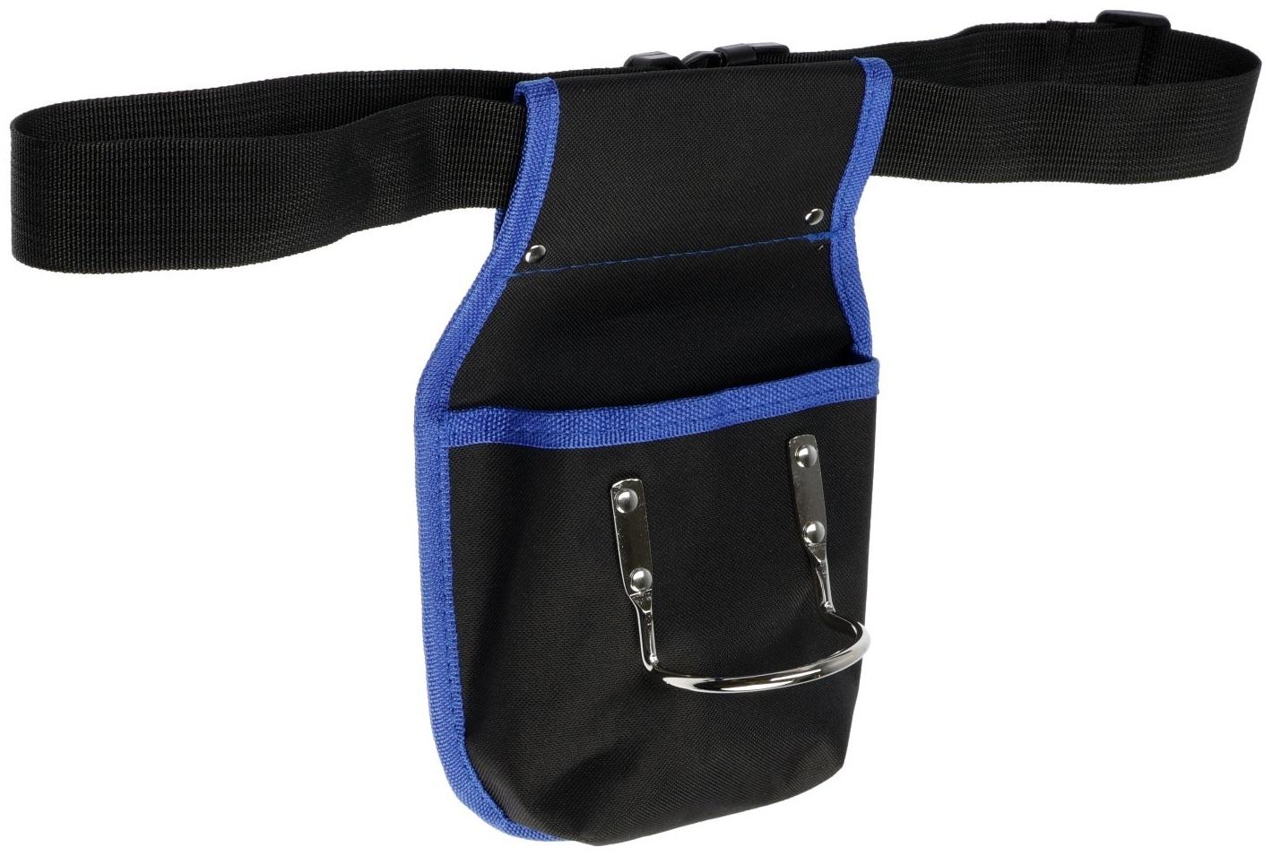 Сумка-пояс ТУНДРА, одинарная, держатель для молотка, карман