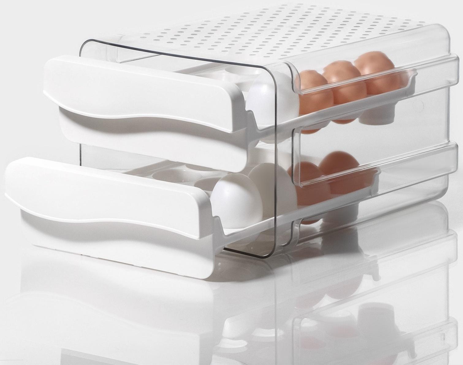 Контейнер для хранения яиц Доляна, 40 ячеек, 27×22×16 см, цвет белый