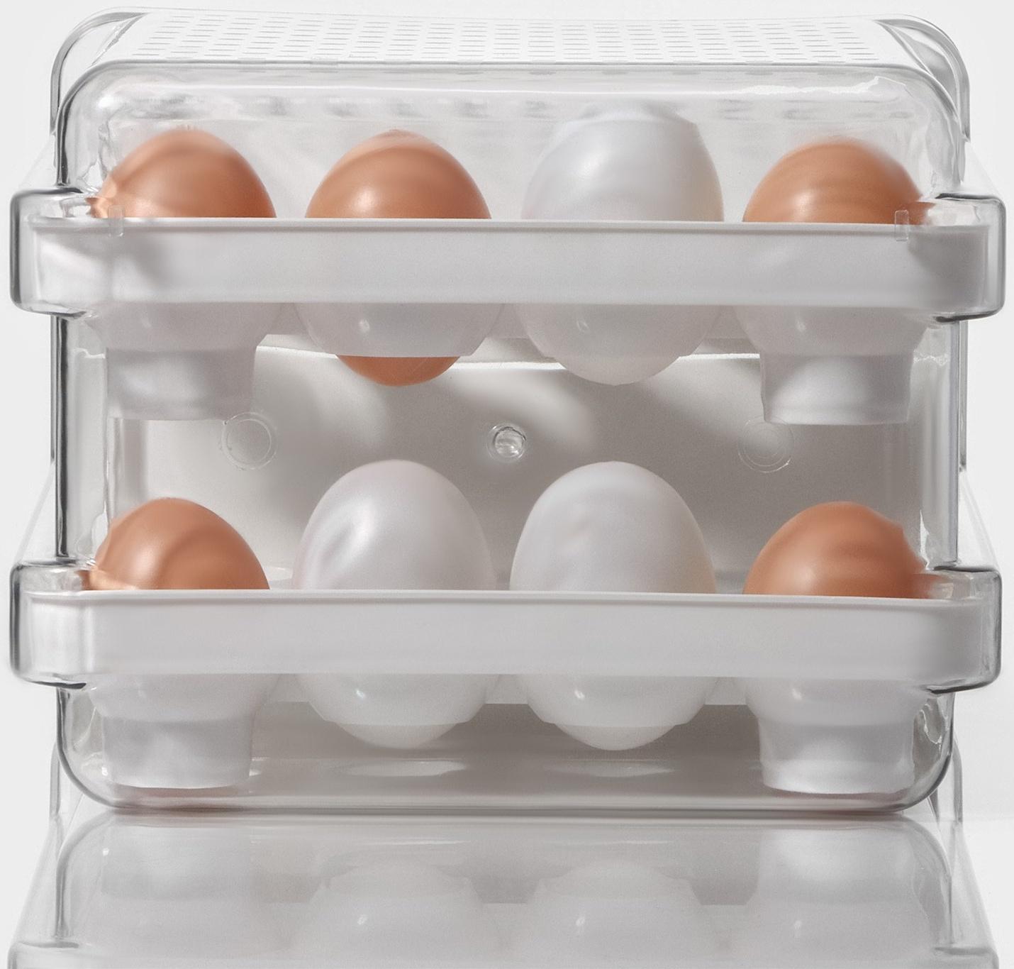 Контейнер для хранения яиц Доляна, 40 ячеек, 27×22×16 см, цвет белый