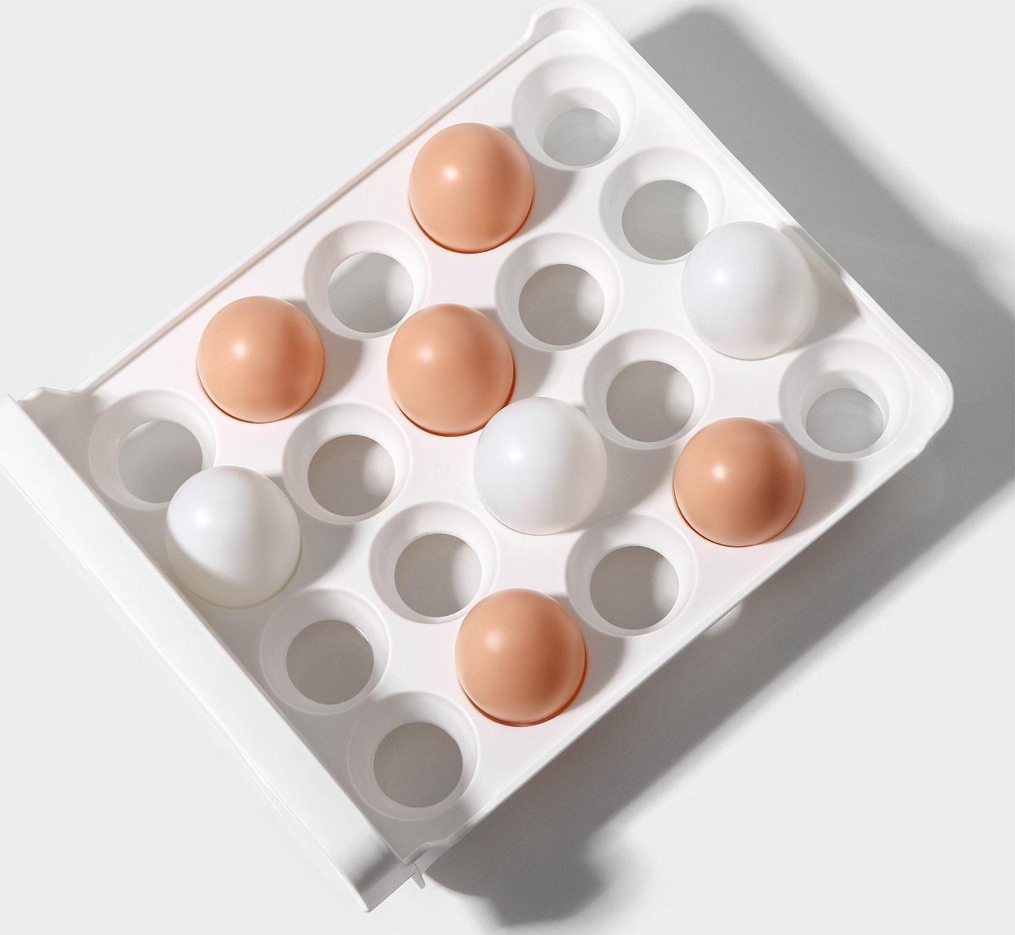 Контейнер для хранения яиц Доляна, 40 ячеек, 27×22×16 см, цвет белый