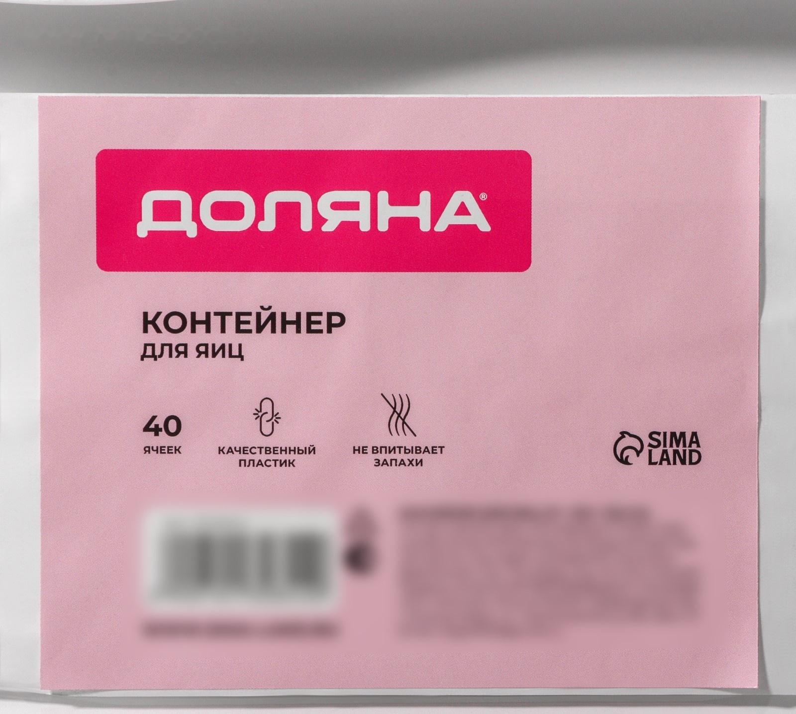 Контейнер для хранения яиц Доляна, 40 ячеек, 27×22×16 см, цвет белый