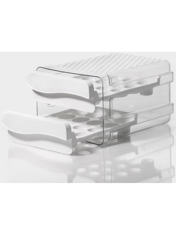 Контейнер для хранения яиц Доляна, 40 ячеек, 27×22×16 см, цвет белый