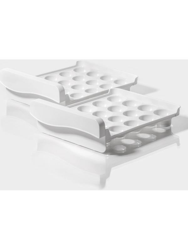 Контейнер для хранения яиц Доляна, 40 ячеек, 27×22×16 см, цвет белый