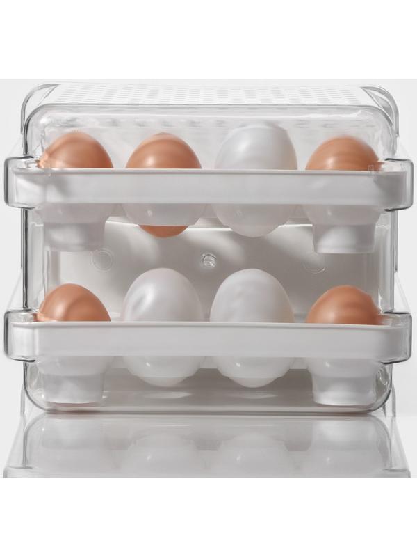 Контейнер для хранения яиц Доляна, 40 ячеек, 27×22×16 см, цвет белый