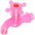 Кран водоразборный ZEIN, с крестовой ручкой, PP, с шаровым механизмом, розовый