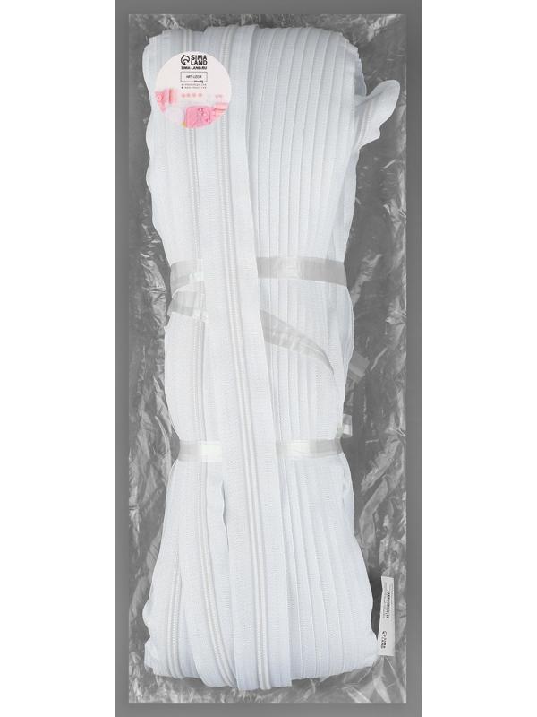 Молния рулонная «Спираль», №5, 100 м, цвет белый