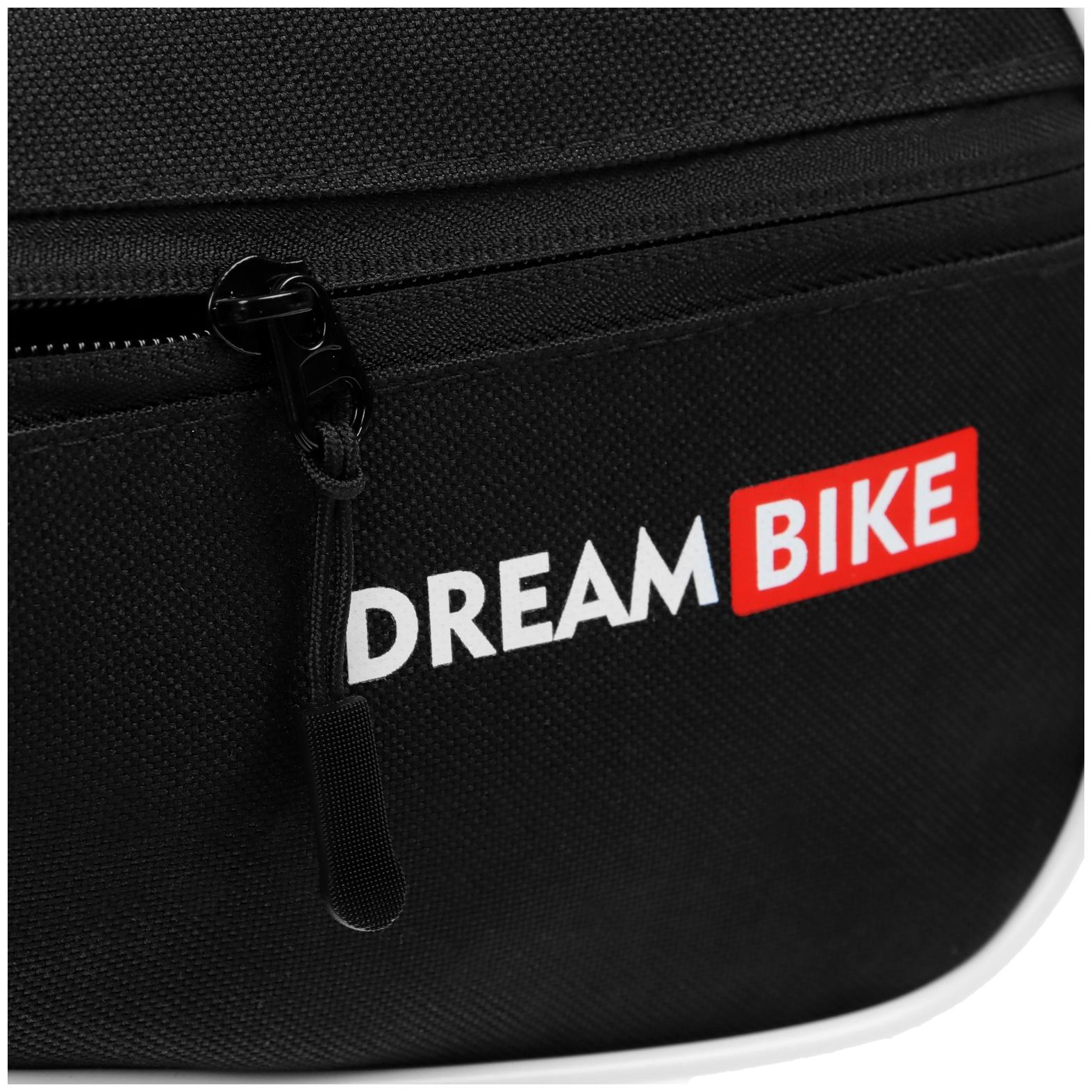 Велосумка Dream Bike под раму, 26х13.5х5, цвет чёрный/белый