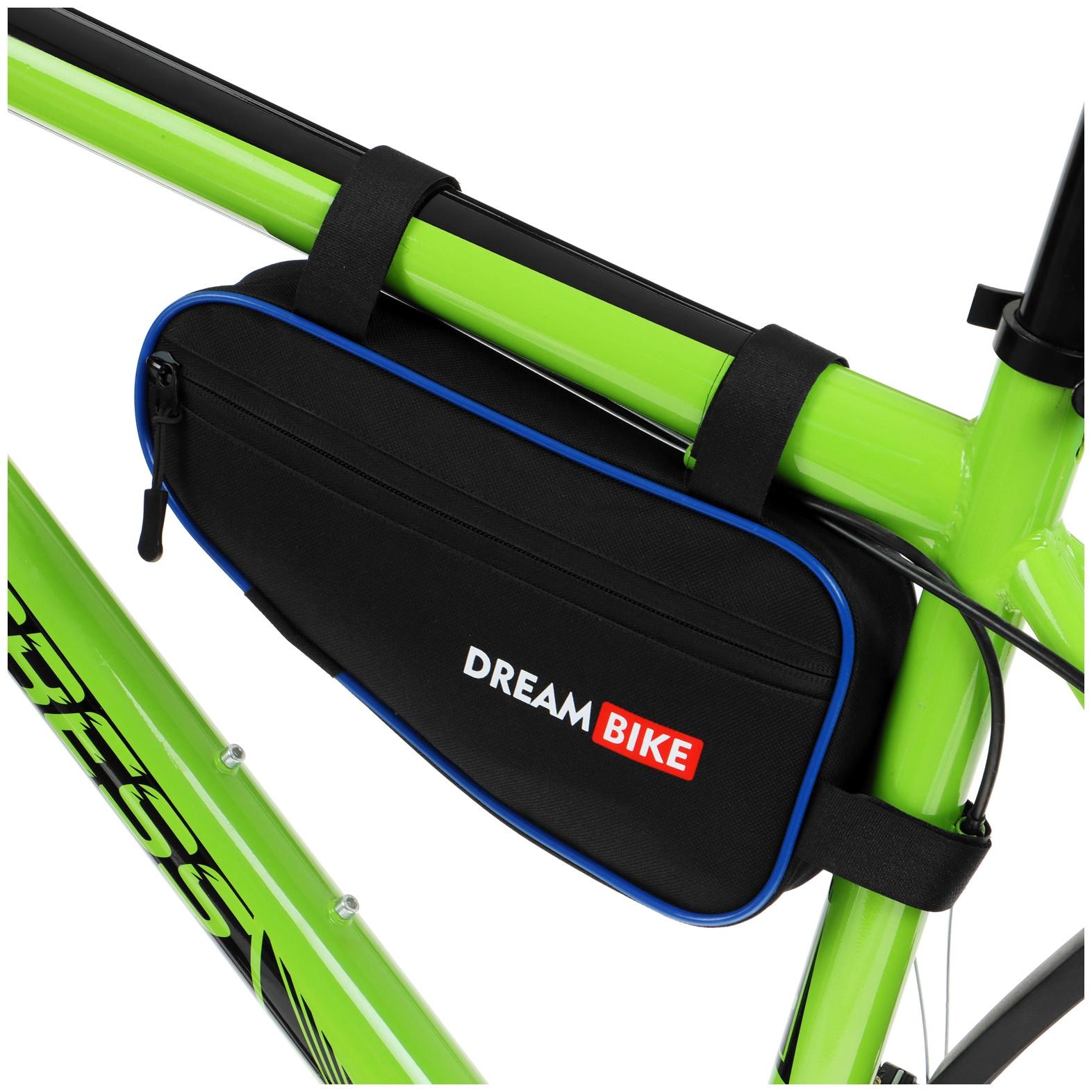 Велосумка Dream Bike под раму, 26х13.5х5, цвет чёрный/синий