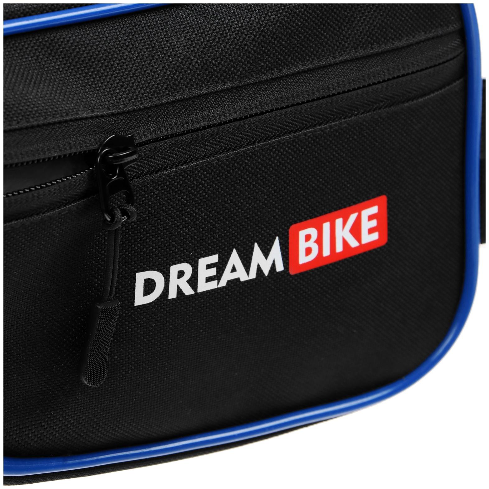 Велосумка Dream Bike под раму, 26х13.5х5, цвет чёрный/синий