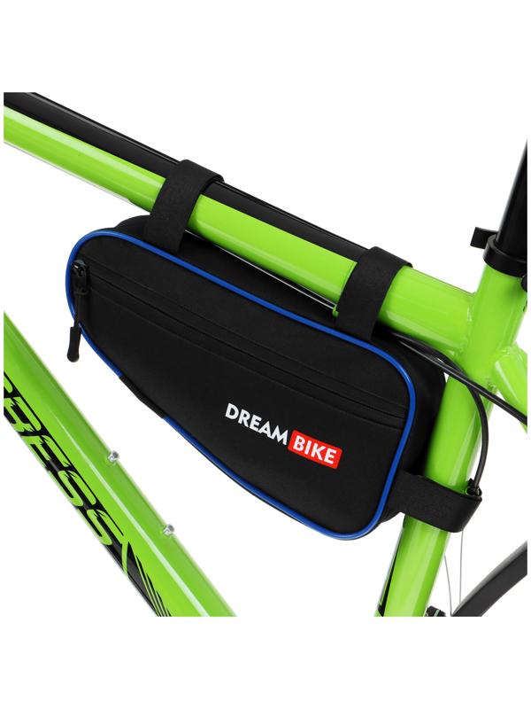 Велосумка Dream Bike под раму, 26х13.5х5, цвет чёрный/синий