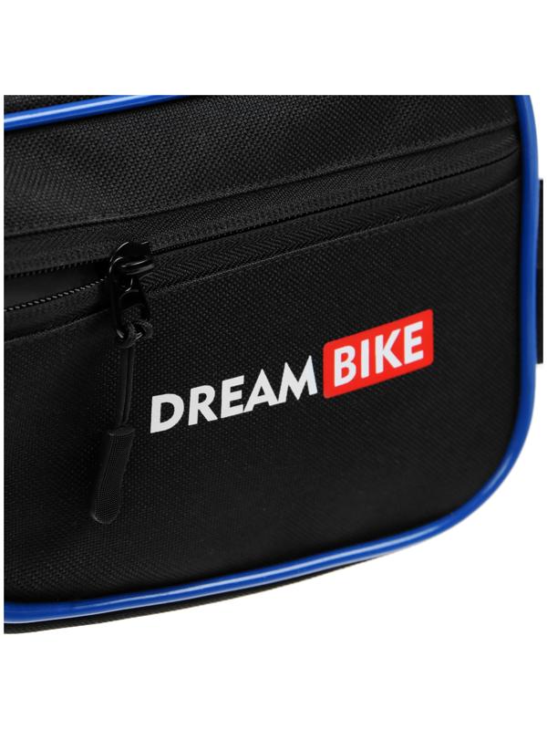 Велосумка Dream Bike под раму, 26х13.5х5, цвет чёрный/синий
