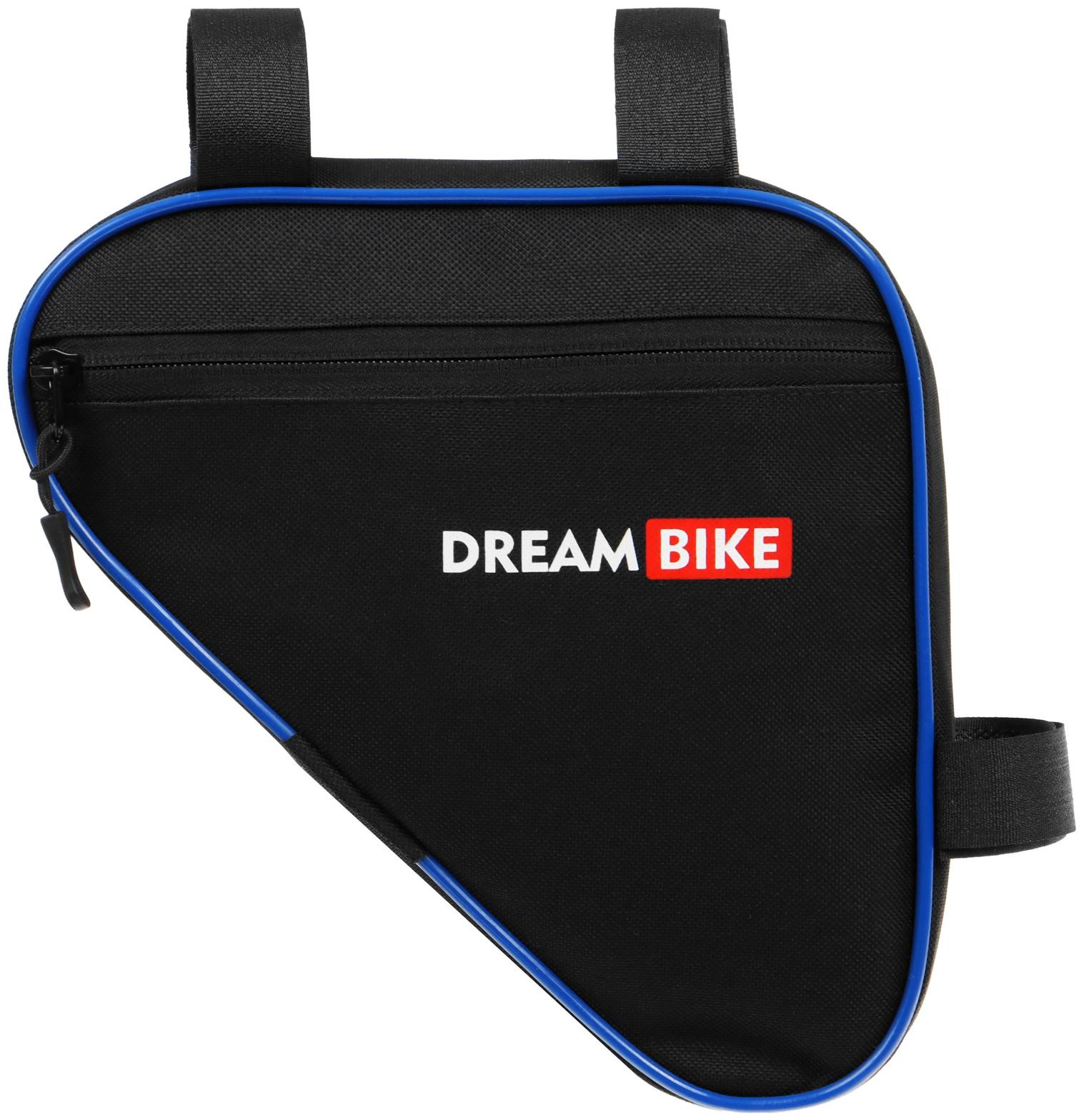 Велосумка Dream Bike под раму, 20.5х20.5х5, цвет чёрный/синий