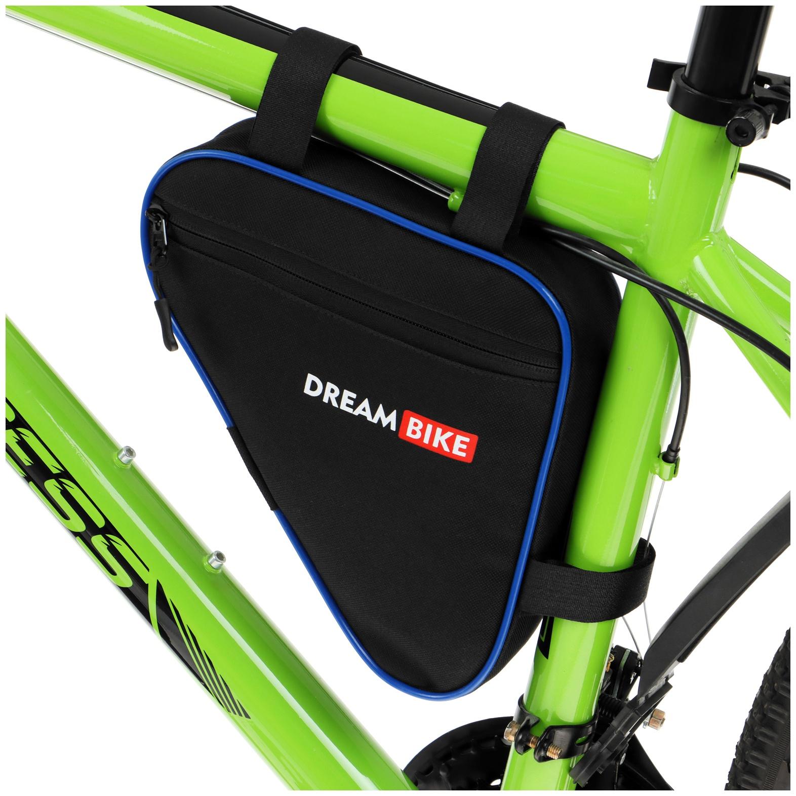 Велосумка Dream Bike под раму, 20.5х20.5х5, цвет чёрный/синий