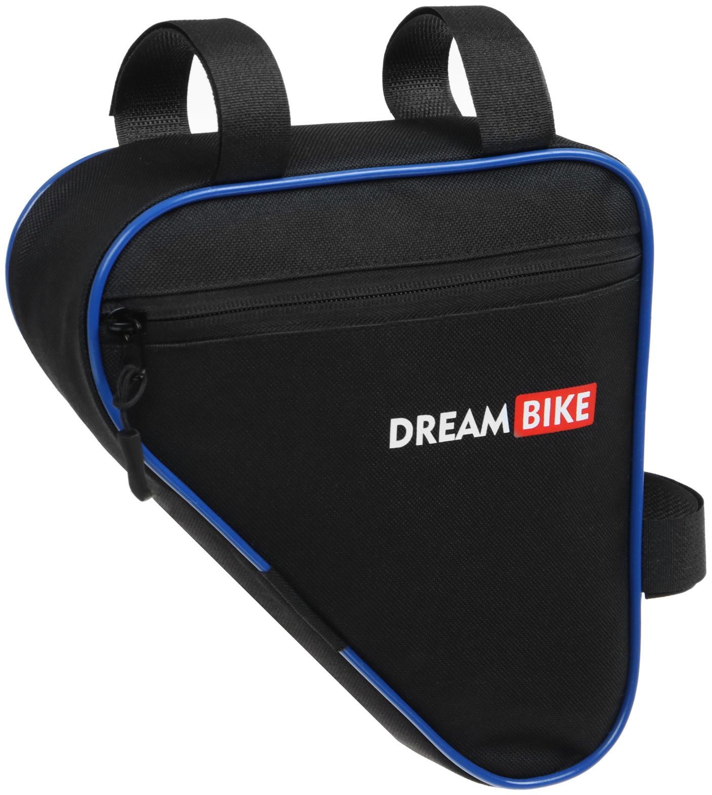 Велосумка Dream Bike под раму, 20.5х20.5х5, цвет чёрный/синий