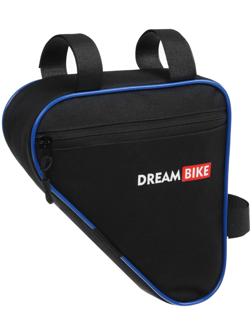 Велосумка Dream Bike под раму, 20.5х20.5х5, цвет чёрный/синий