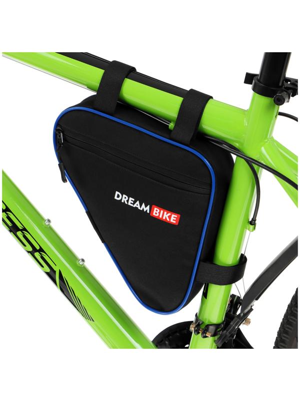 Велосумка Dream Bike под раму, 20.5х20.5х5, цвет чёрный/синий