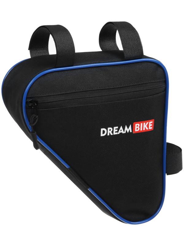 Велосумка Dream Bike под раму, 20.5х20.5х5, цвет чёрный/синий