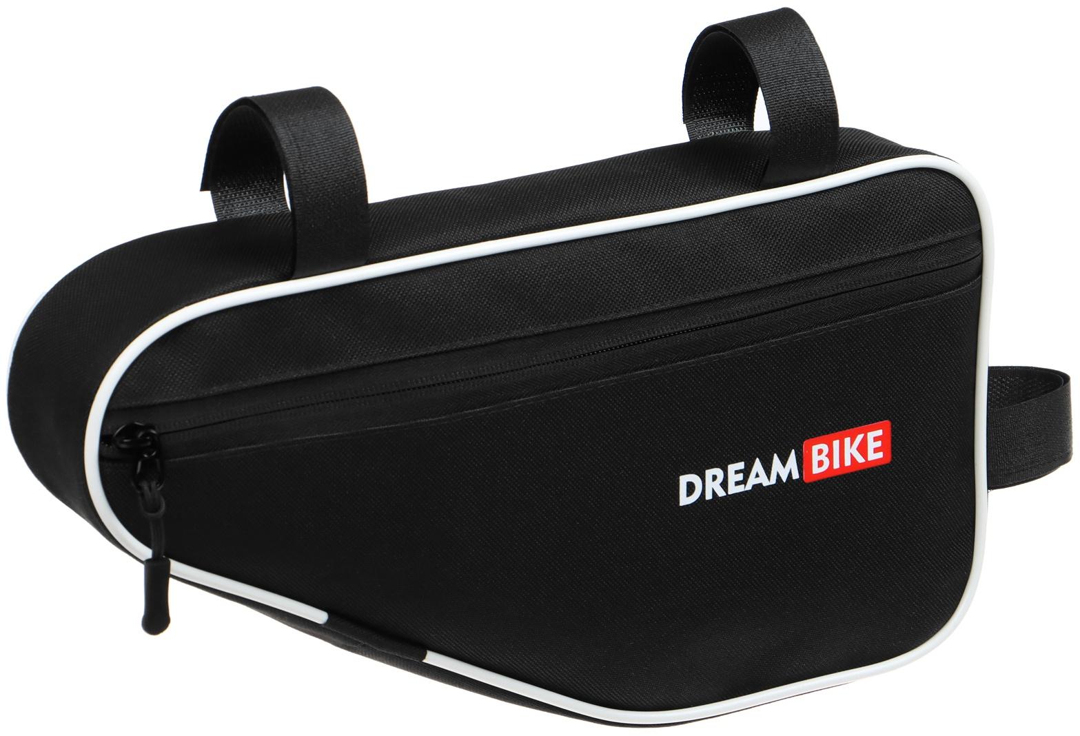 Велосумка Dream Bike под раму, 32х16х5, цвет чёрный/белый