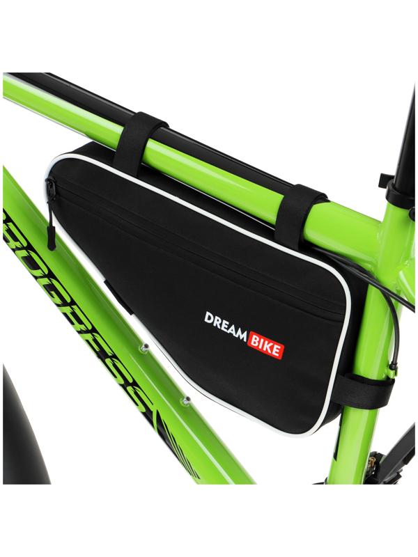 Велосумка Dream Bike под раму, 32х16х5, цвет чёрный/белый