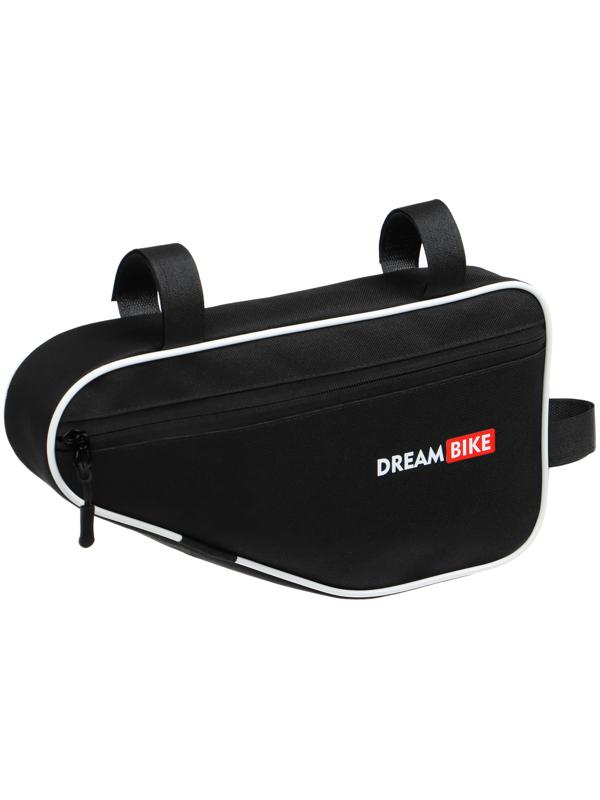 Велосумка Dream Bike под раму, 32х16х5, цвет чёрный/белый
