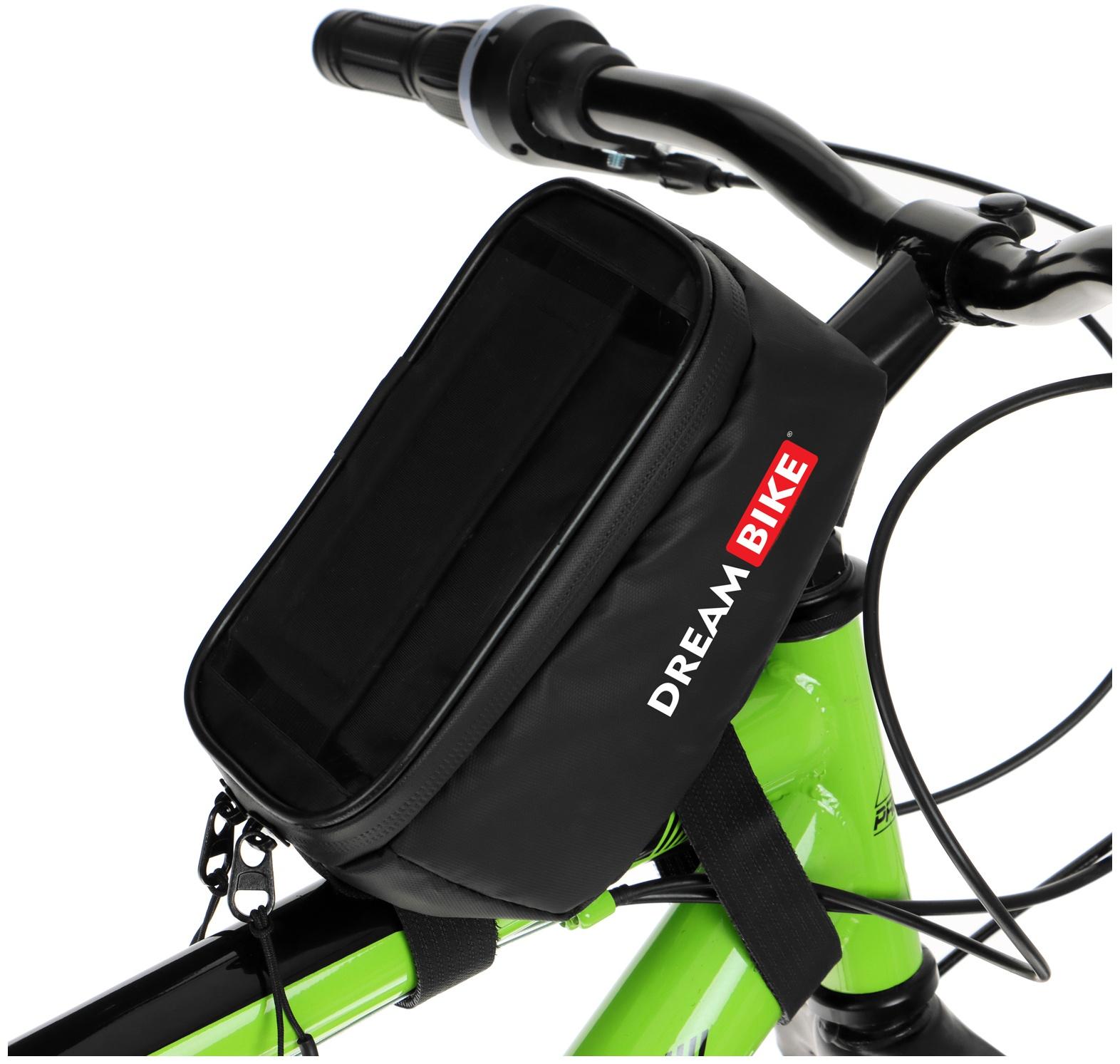 Велосумка Dream Bike на раму, для смартфона, цвет чёрный