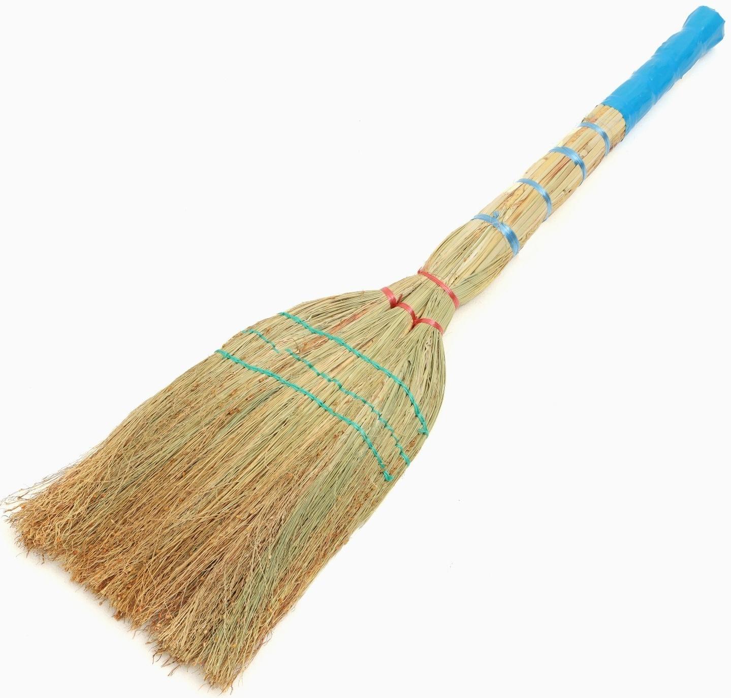 Веник узбекский из сорго 3х-прошивной 3х-лучевой, 87-96 см, (фасовка 50шт.)