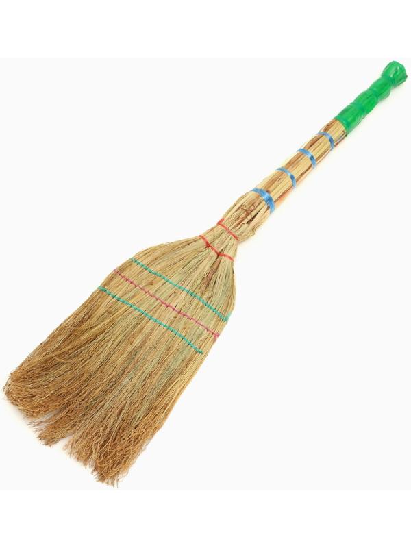 Веник узбекский из сорго 3х-прошивной 3х-лучевой, 87-96 см, (фасовка 50шт.)