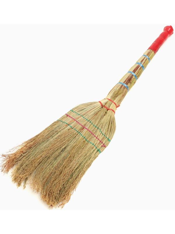 Веник узбекский из сорго 3х-прошивной 3х-лучевой, 87-96 см, (фасовка 50шт.)