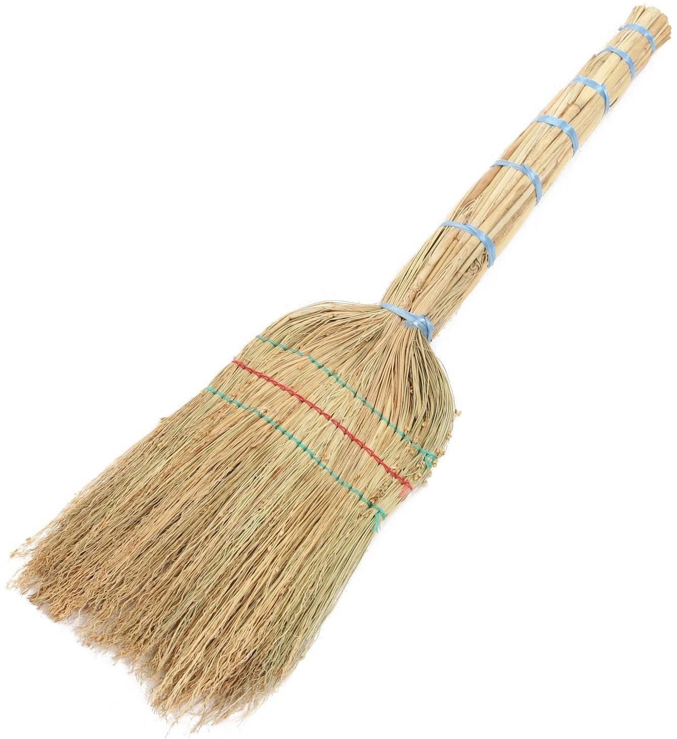 Веник узбекский из сорго 3х-прошивной малый, 75-80 см, (фасовка 50шт.)