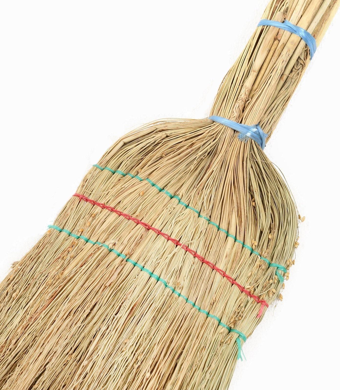 Веник узбекский из сорго 3х-прошивной малый, 75-80 см, (фасовка 50шт.)