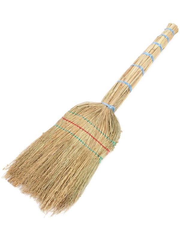 Веник узбекский из сорго 3х-прошивной малый, 75-80 см, (фасовка 50шт.)