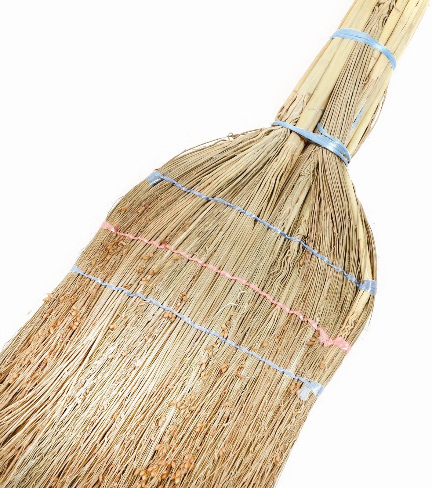 Веник узбекский из сорго СУПЕРЦЕНА 3х-прошивной средний, 81-86 см, (фасовка 50шт.)