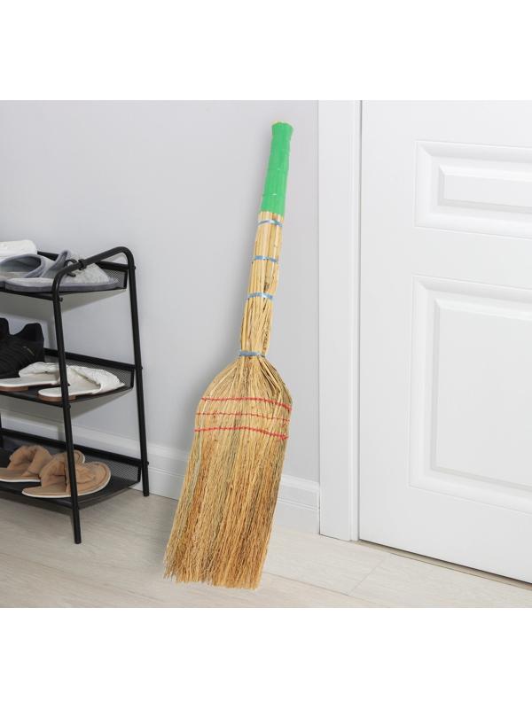 Веник узбекский из сорго СУПЕРЦЕНА 3х-прошивной средний, 81-86 см, (фасовка 50шт.)