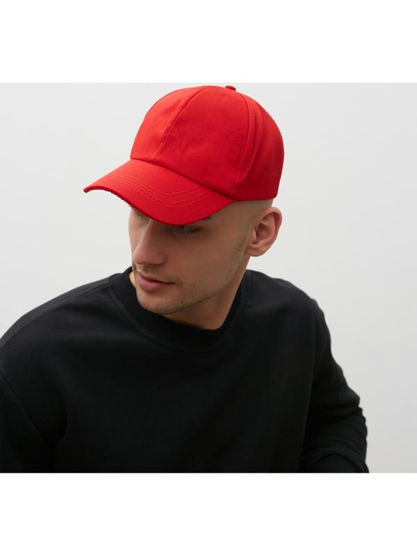 Бейсболка мужская однотонная MINAKU, размер 58, цвет черный