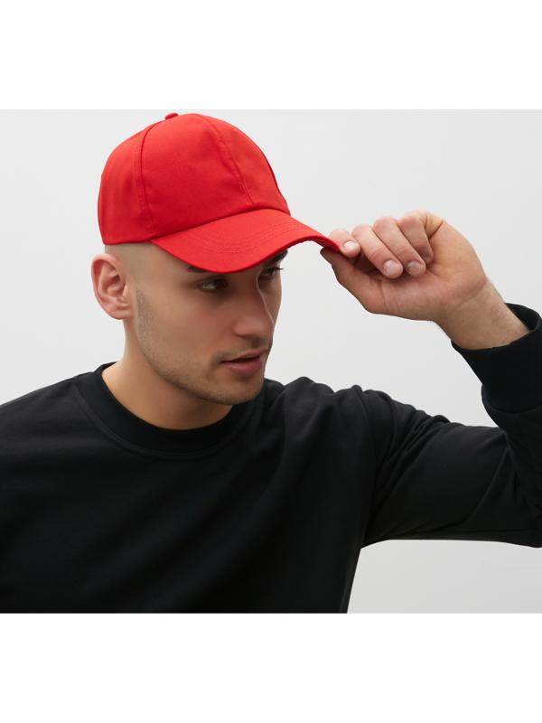 Бейсболка мужская однотонная MINAKU, размер 58, цвет черный