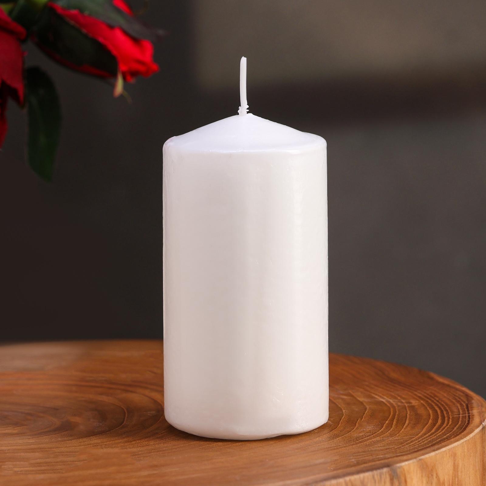 Набор свечей цилиндров, 5х10 см, 2 шт, белая