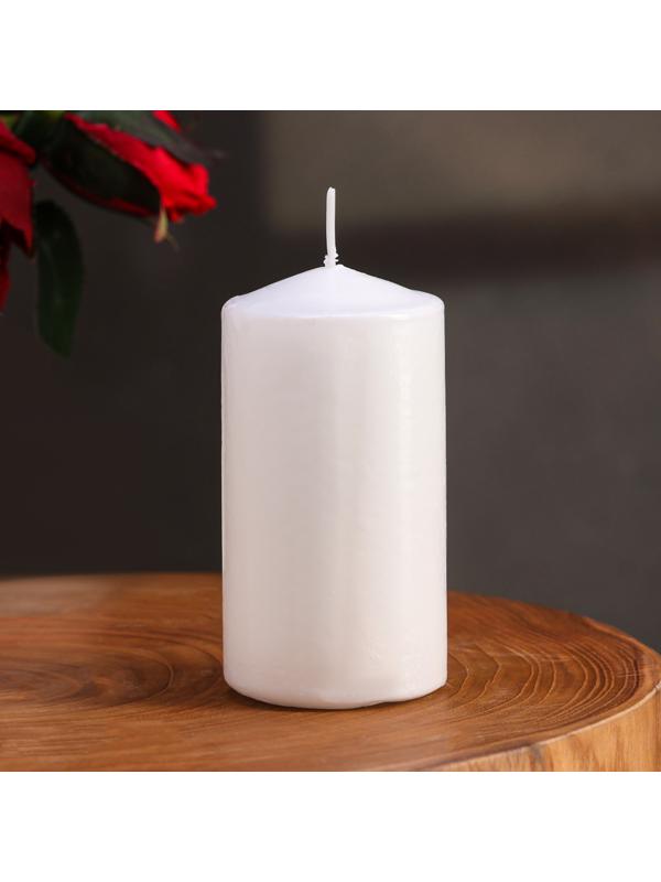 Набор свечей цилиндров, 5х10 см, 2 шт, белая