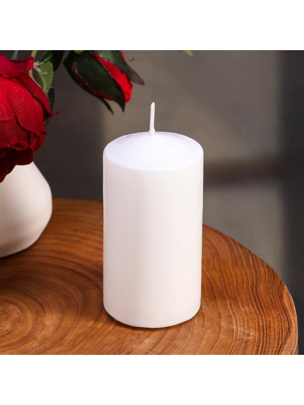 Набор свечей цилиндров, 5х10 см, 2 шт, белая