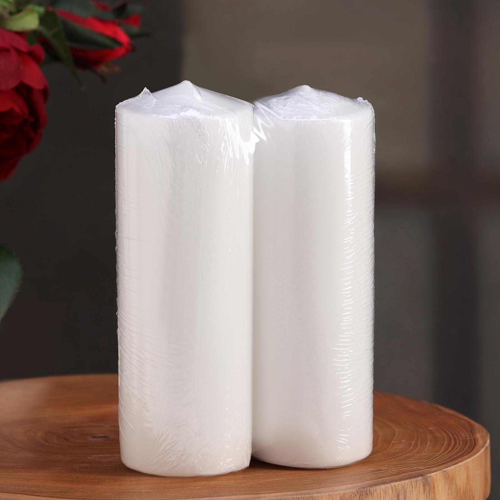 Набор свечей цилиндров, 5х15 см, 2 шт, белая