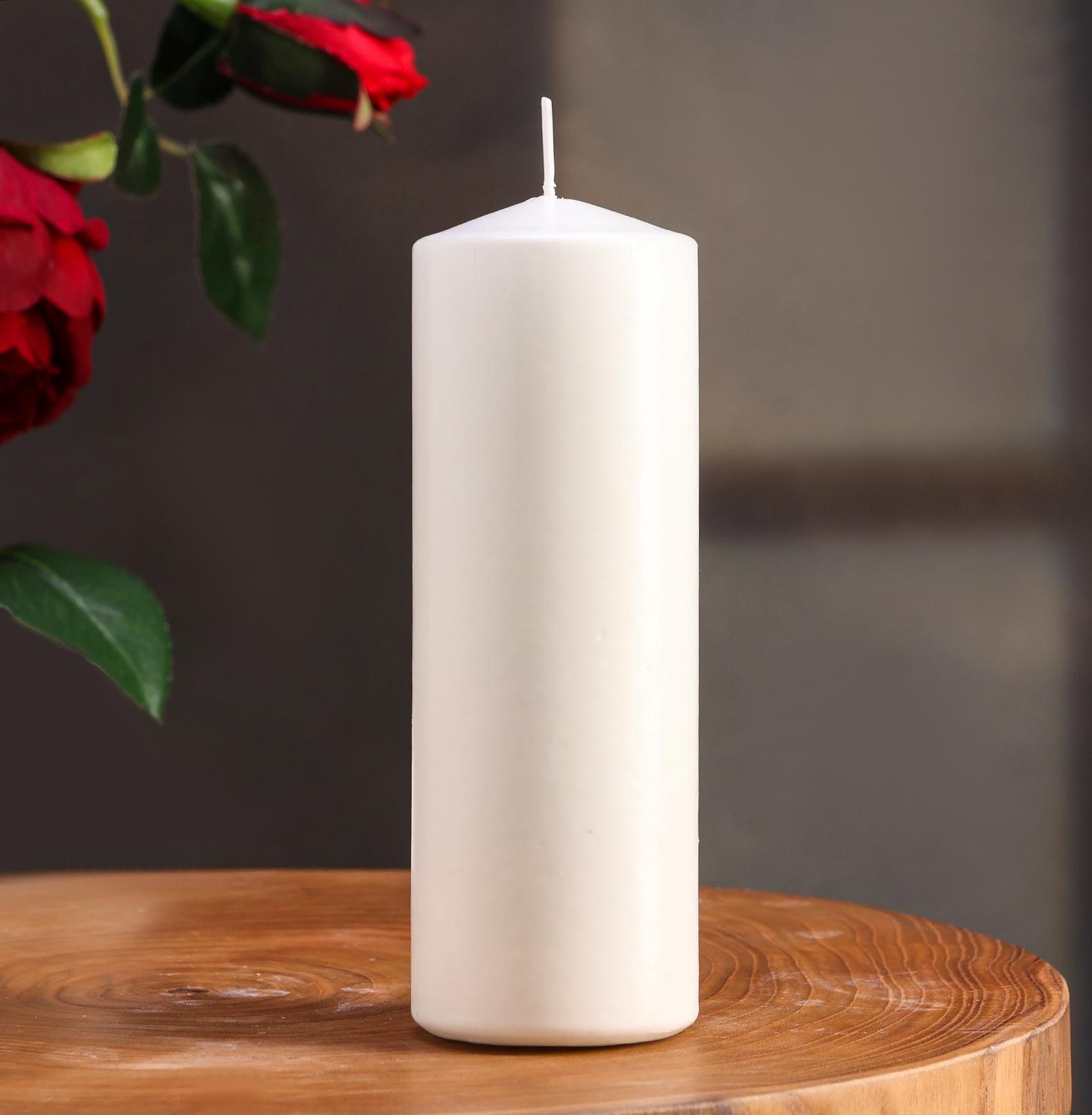Набор свечей цилиндров, 5х15 см, 2 шт, белая