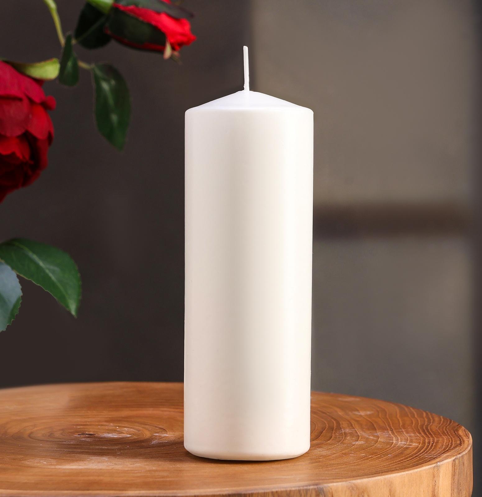 Набор свечей цилиндров, 5х15 см, 3 шт, белая