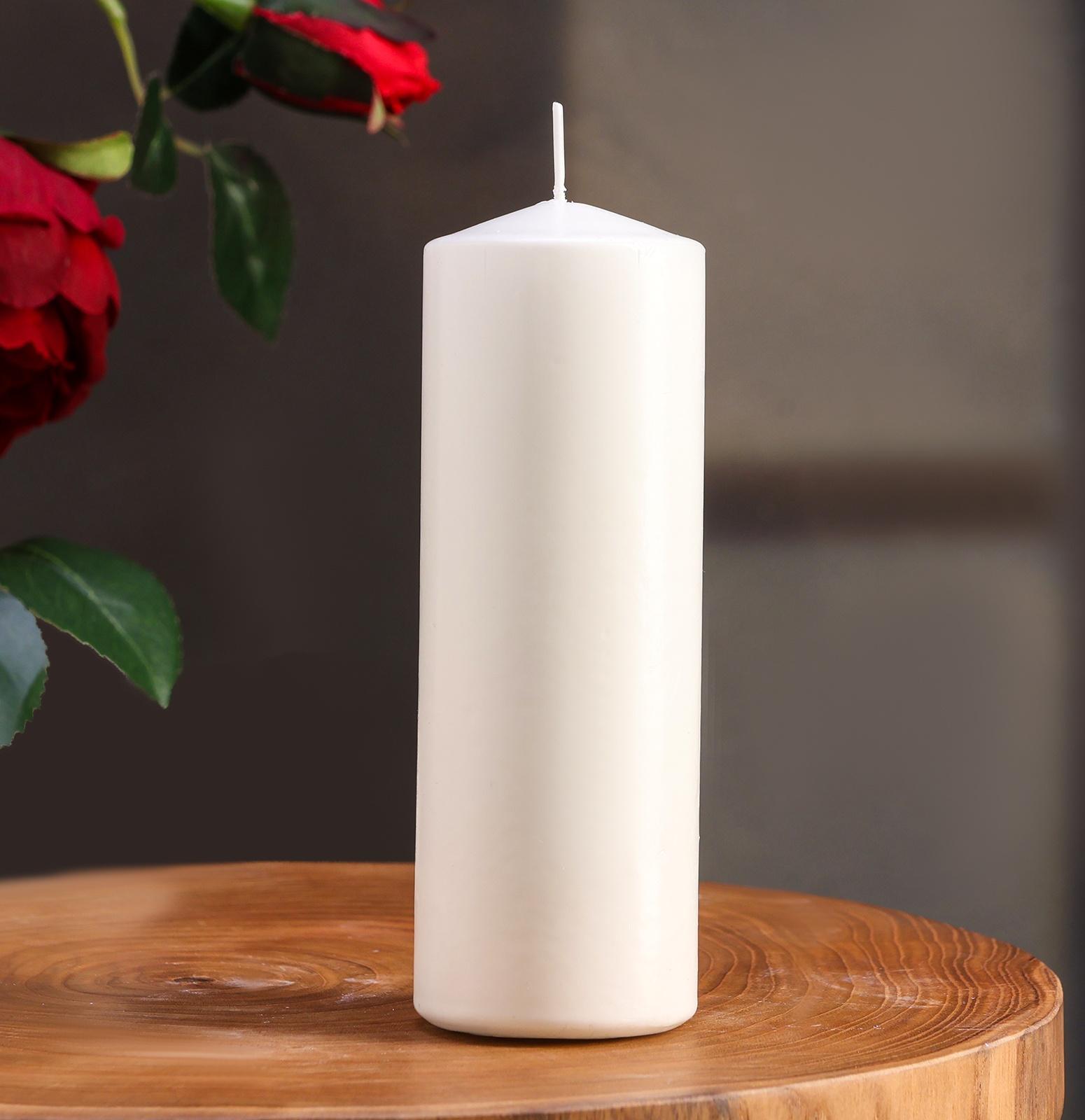 Набор свечей цилиндров, 5х15 см, 4 шт, белая