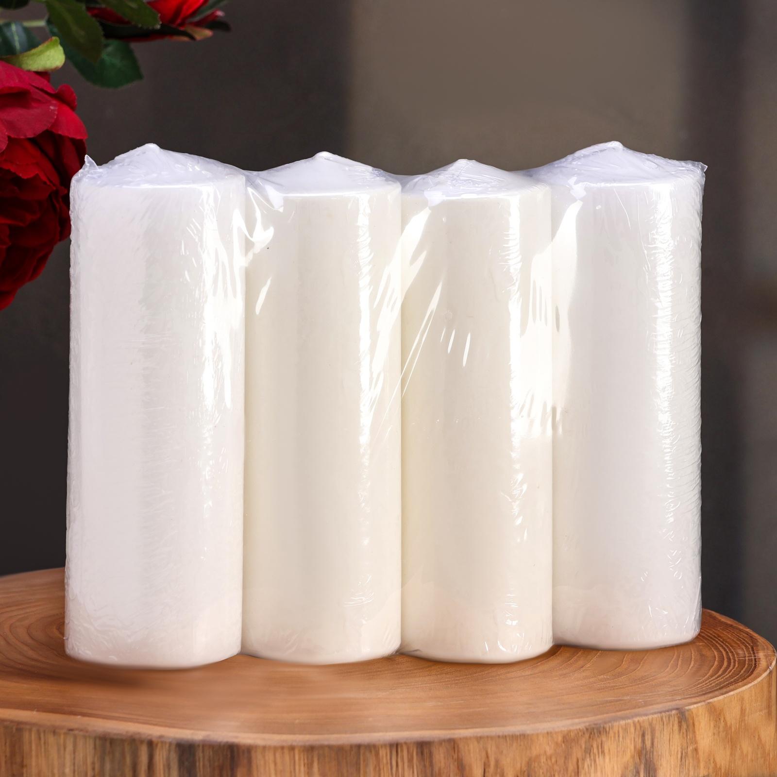 Набор свечей цилиндров, 5х15 см, 4 шт, белая