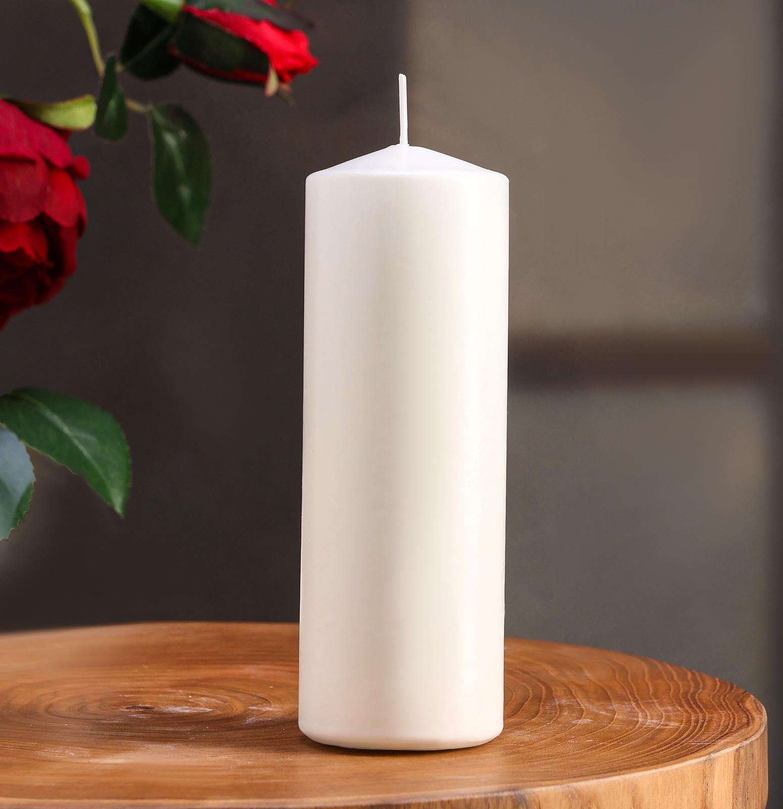 Набор свечей цилиндров, 5х15 см, 5х12 см, 5х10 см, 3в1, белая