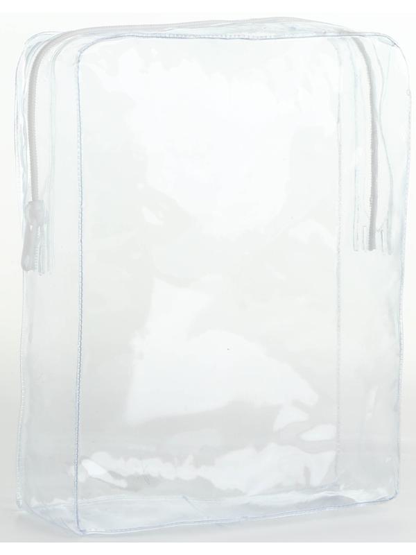 Косметичка ПВХ 16*5*20, отдел на молнии, прозрачный