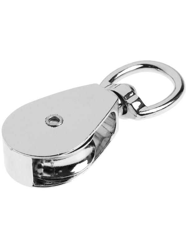 Блок одинарный с металлическим шкивом 30 мм, трос 8 мм, 1 шт