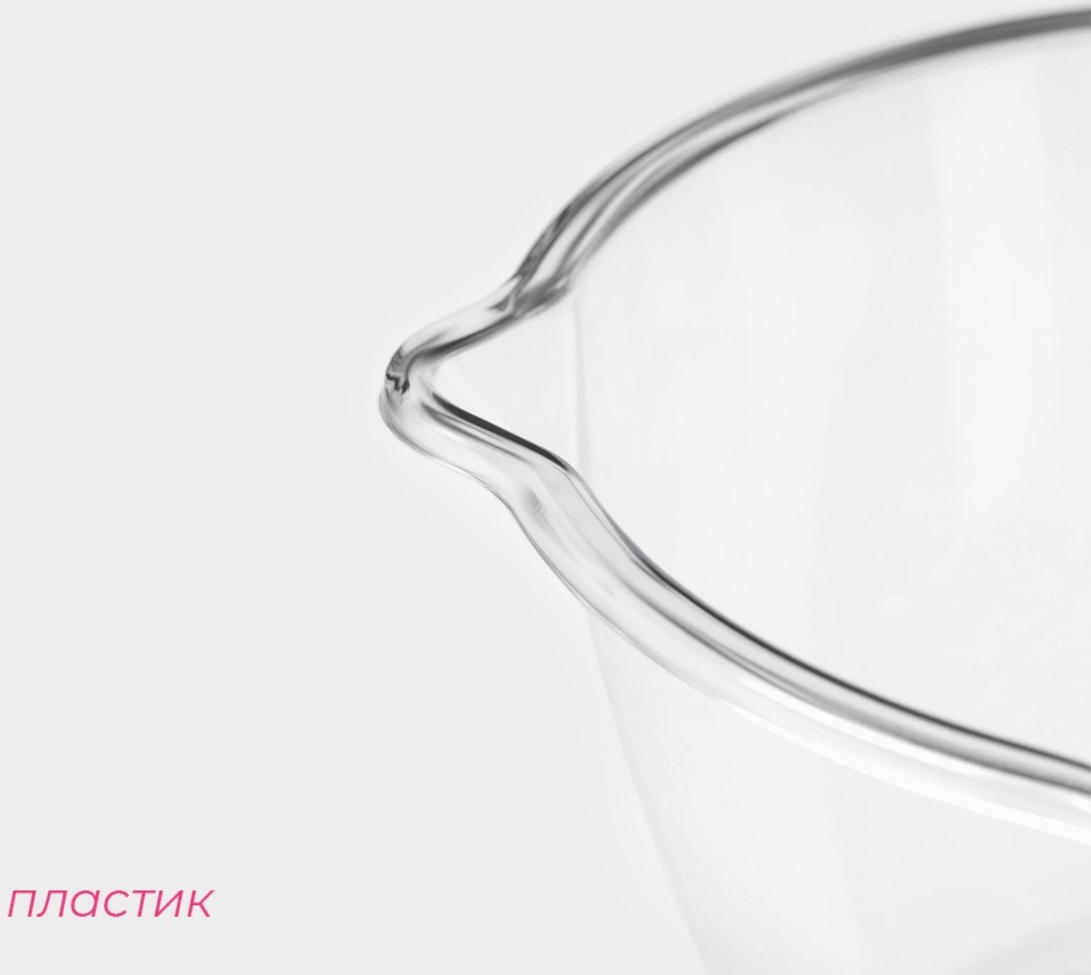 Ковш с мерной шкалой Доляна, 1 л, 29,5×18×10,5 см, цвет прозрачный