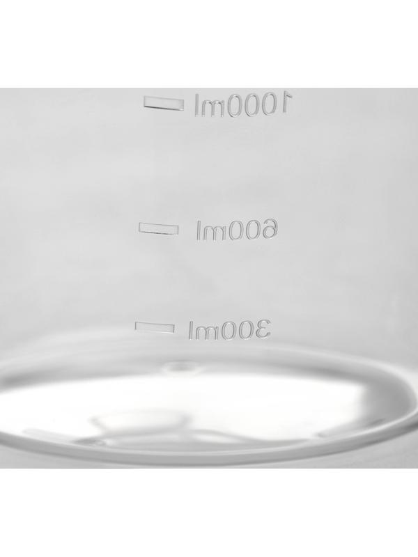 Ковш с мерной шкалой Доляна, 1 л, 29,5×18×10,5 см, цвет прозрачный