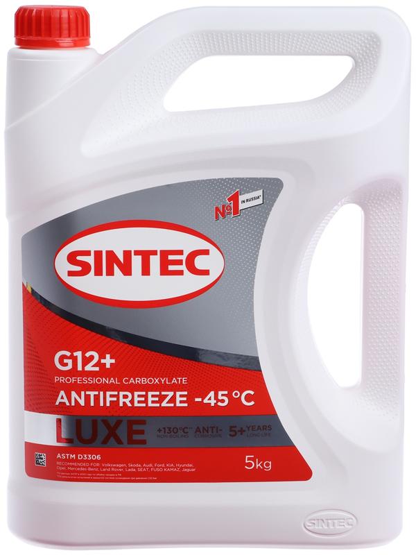 Антифриз Sintec Luxe красный G12+, -45 С, 5 кг